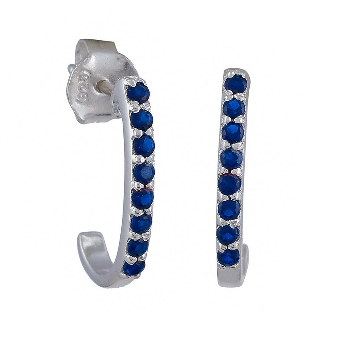 Majestic Blue 925 Sterling Silver Hoop Earring