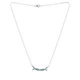 Stylish 925 Sterling Silver necklace with Green Stones