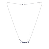 Stylish 925 Sterling Silver Necklace with Blues Stones