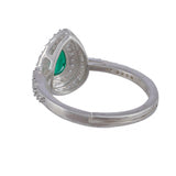 925 Sterling Silver Ring Studded With Green Stones