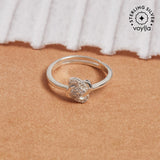 925 Sterling Silver Crossover CZ Adjustable Ring