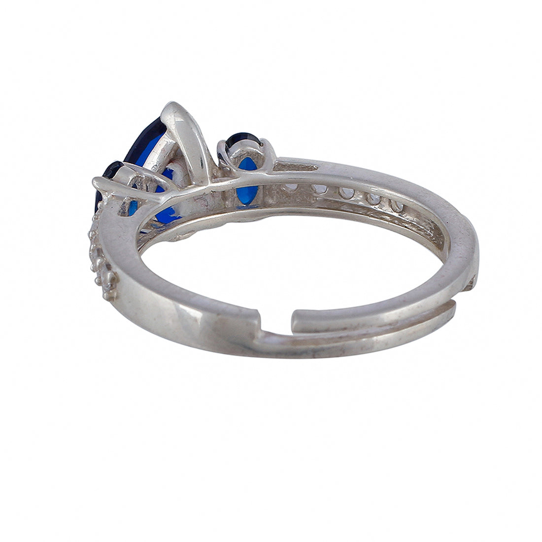 925 Sterling Silver Ring Blue Stones Studded