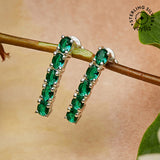 Charming Green 925 Sterling Silver Hoop Earring