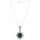 925 Sterling Silver Sparkling Box Set With Shimmering Green CZ gems For Women