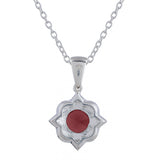 925 Sterling Silver Box Set with Shimmering Red CZ Stones
