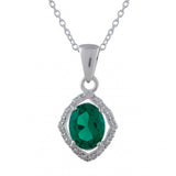 925 Sterling Silver Box Set with Shimmering Green CZ gems