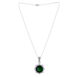 925 Sterling Silver Box Set With Floral Green CZ gems For Women
