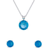 Gleaming Blue Turquoise 925 Necklace Set