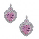925 Sterling Silver Pendant Set Adorned with Sparkling Pink stones