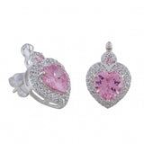 925 Sterling Silver Pendant Set Adorned with Sparkling Pink stones