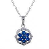 Blue Stone Decked 925 Sterling Silver Pendant