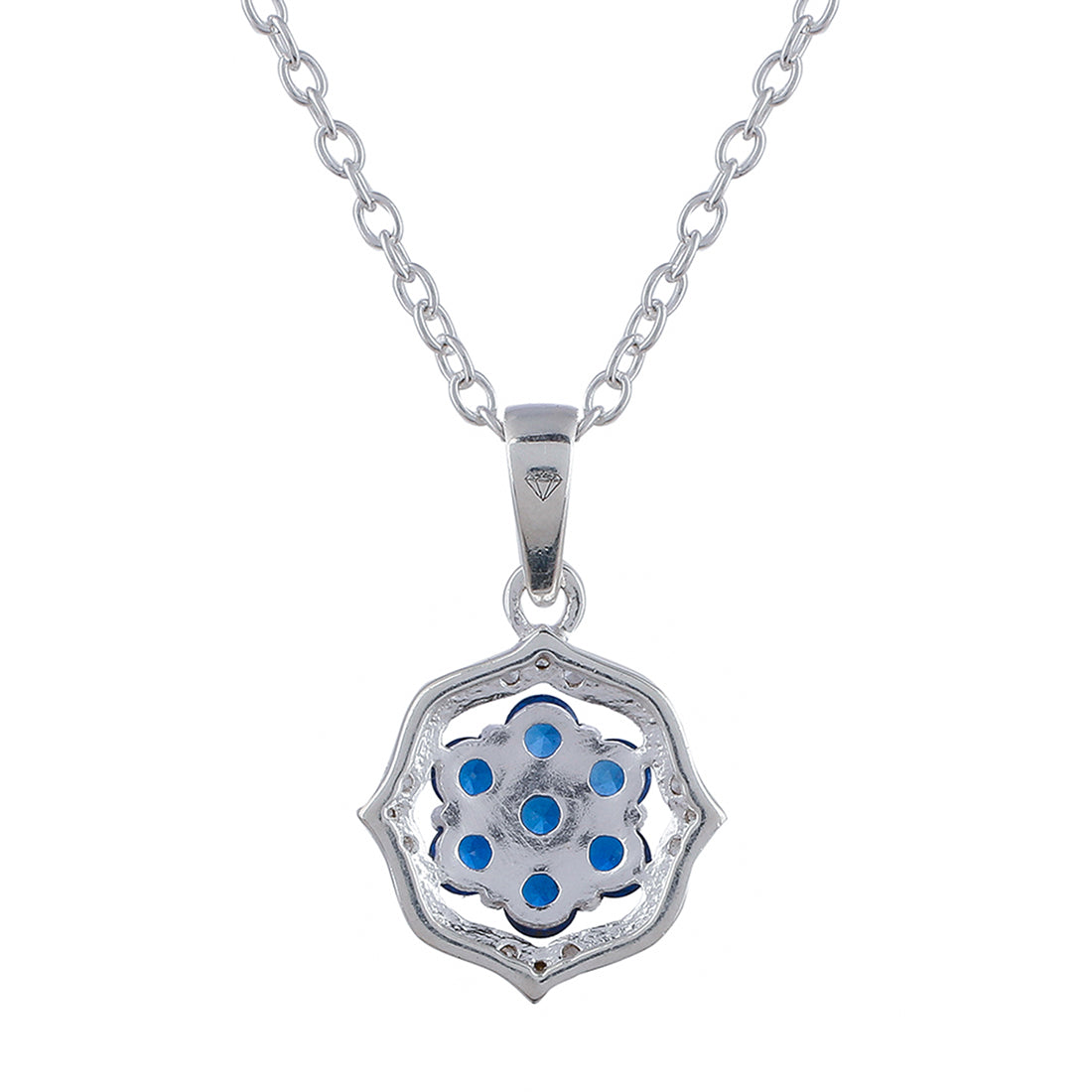Blue Stone Decked 925 Sterling Silver Pendant