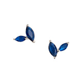 Blue Marquise CZ Pendant Set and Stud Earrings in 925 Sterling Silver