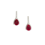 Eclectica Ruby Drop Earrings and Pendant 925 Sterling Silver Set