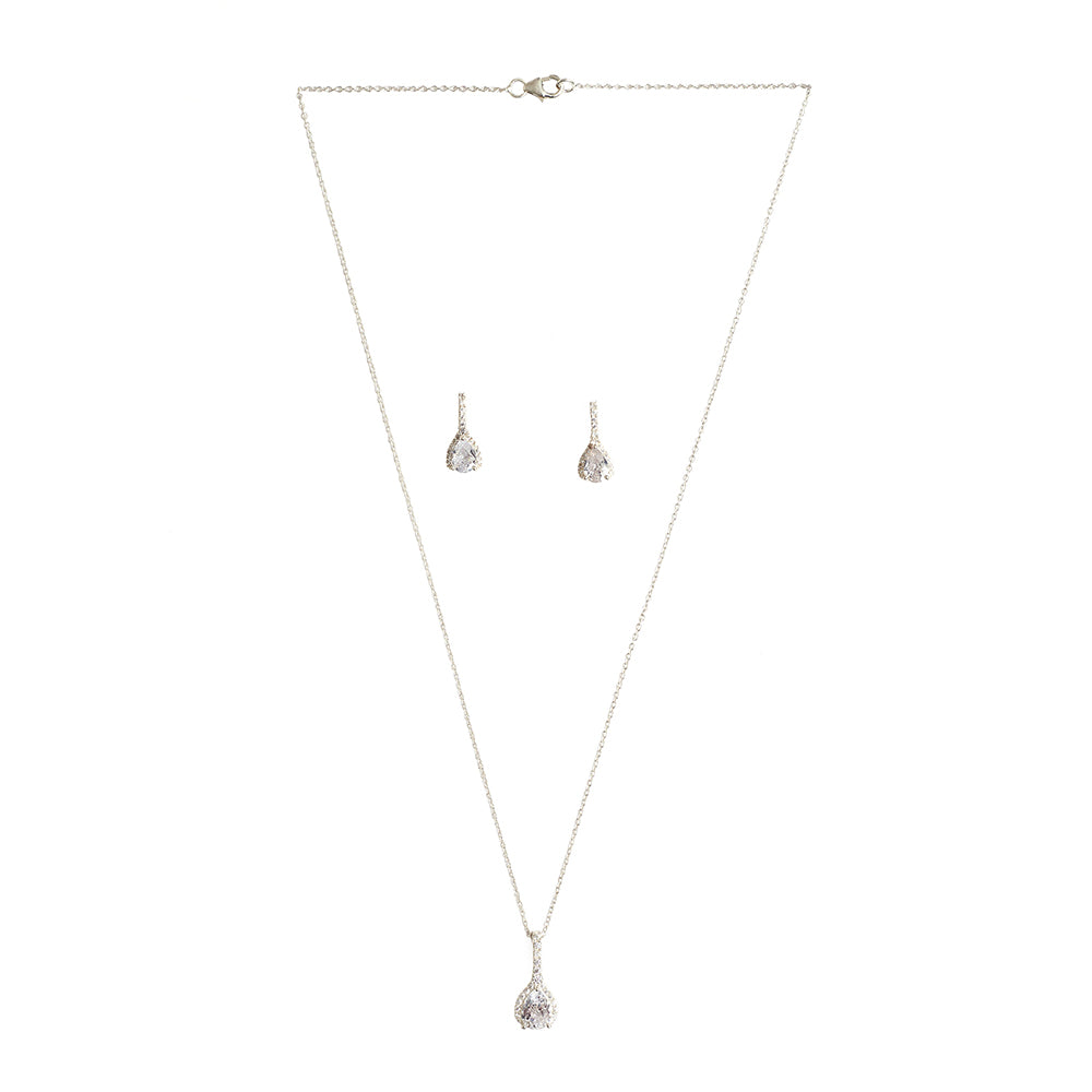 Eclectica Silver Drop Earrings and Pendant 925 Sterling Silver Set