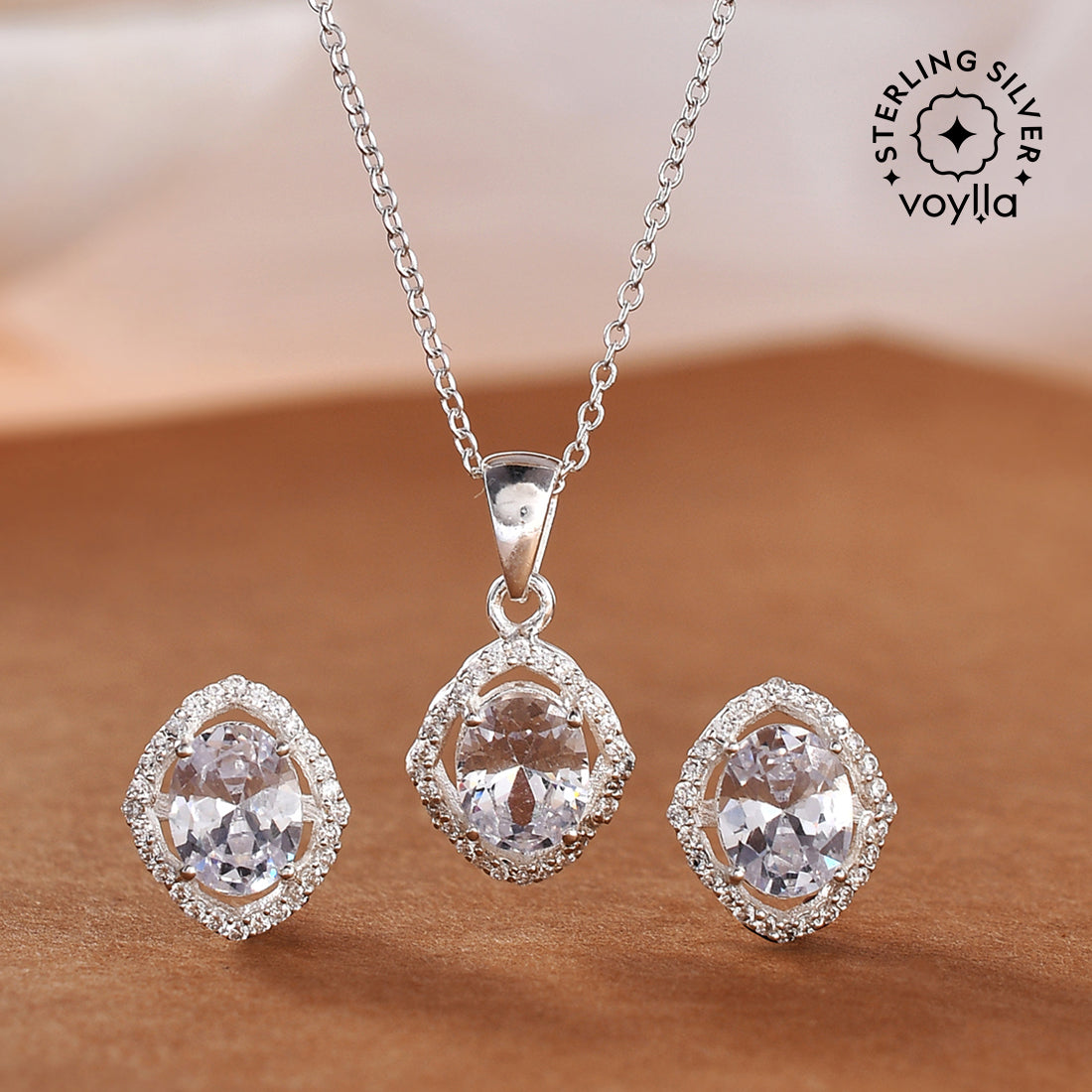 IBB Sterling Silver Cubic Zirconia Knot Earrings & Necklace Gift Set at  John Lewis & Partners