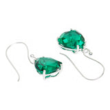 Stunning Sterling Silver Earrings Studded With Green Stone
