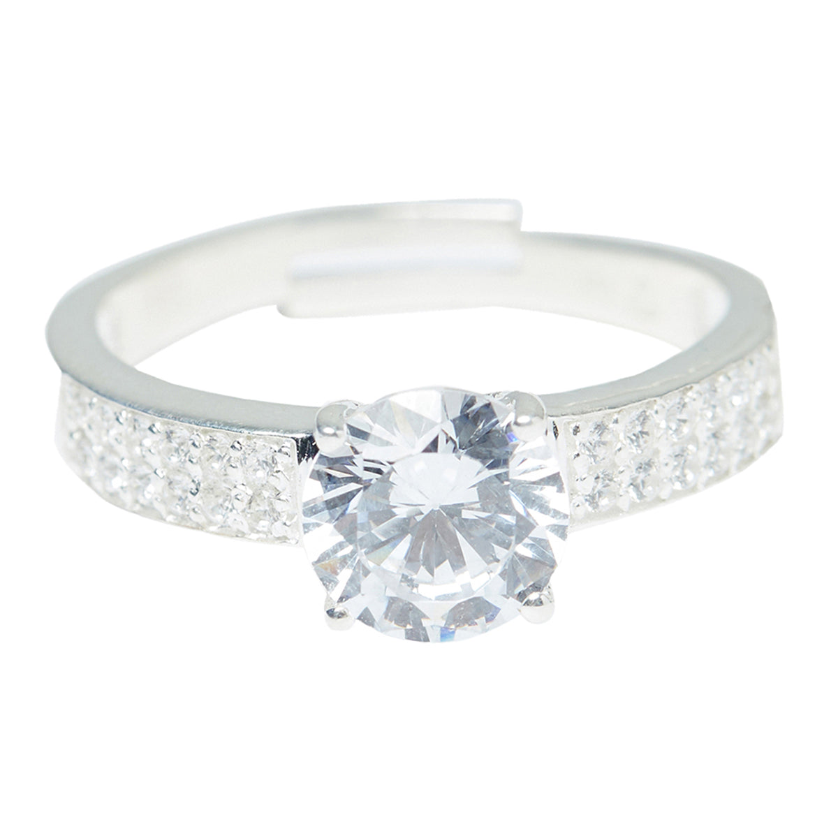 925 Sterling Silver CZ Studded Ring
