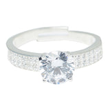 925 Sterling Silver CZ Studded Ring