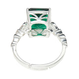 Sterling Silver Ring Decked With Green Stone