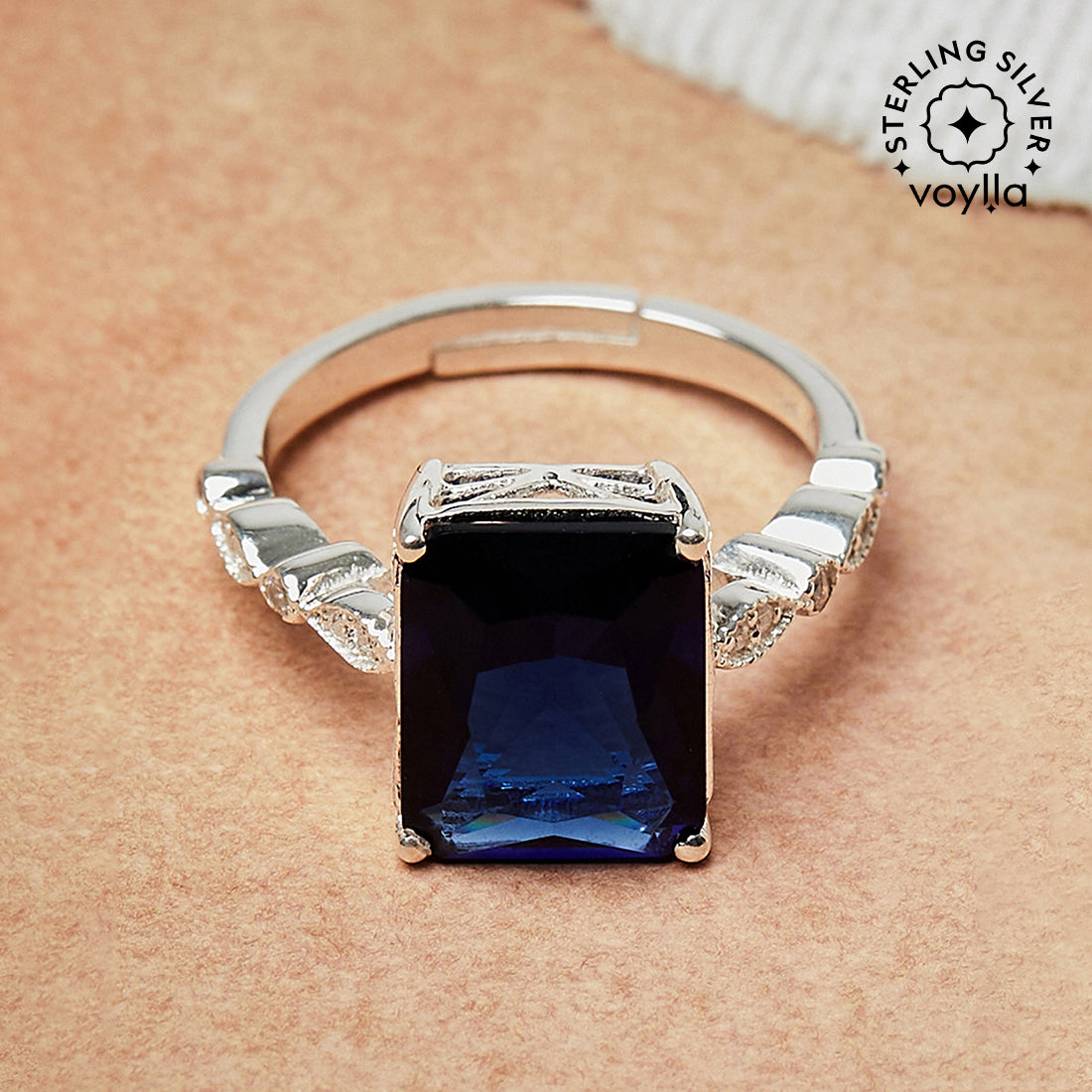 Royal Blue Ring, Victorian Ring - Created Sapphire, Solid Silver – Adina  Stone Jewelry