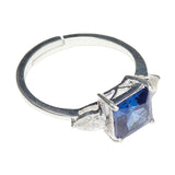 Stunning Sterling Silver Blue Stone Decked Ring