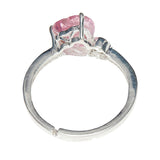Radiant Sterling Silver Ring Studded With Pink Stones