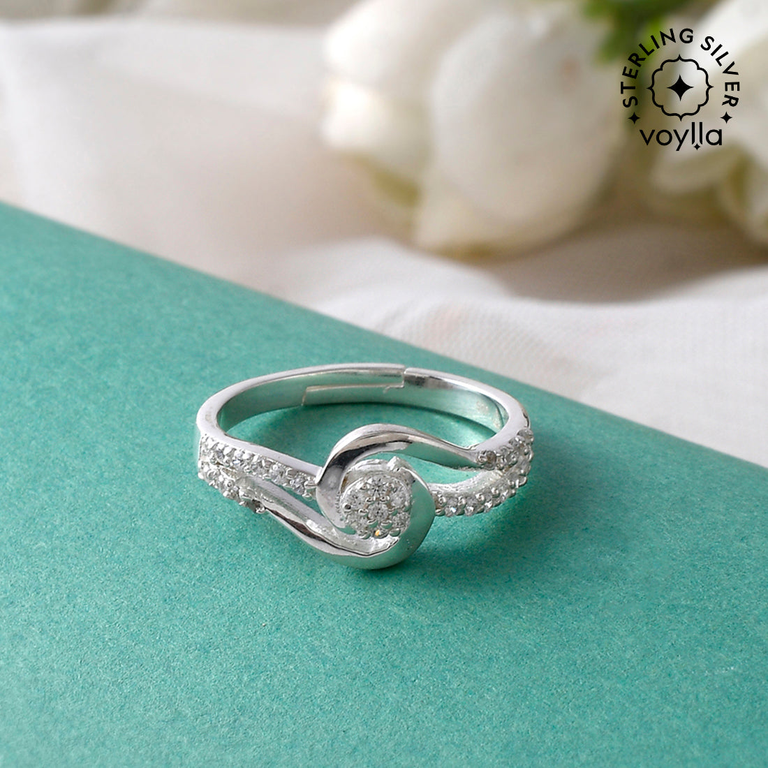 Sterling Silver Classy Cluster Ring - Main Image