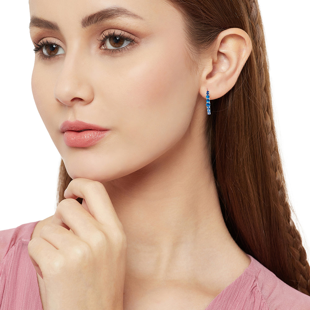 Sterling Silver Dangler Earrings Glittering With CZ Sparkles