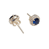 Petite Blue CZ Stud 925 Sterling Silver Earring