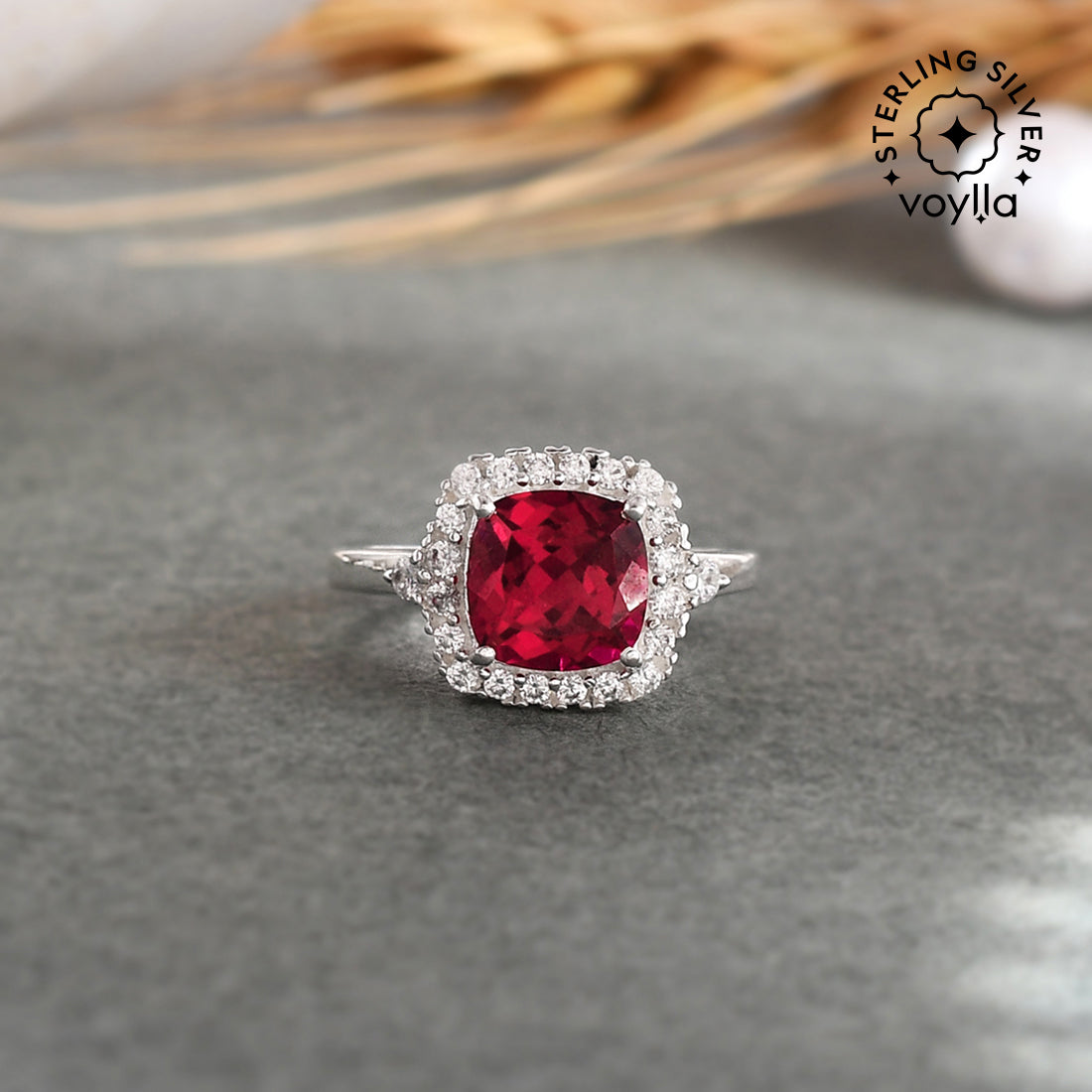 925 Sterling Silver Round Cut Pink CZ Ring