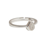 Sterling Silver Timeless Heart Shaped CZ Adjustable Ring