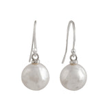 Round White Pearls Silver Plated Sterling Silver Earrings