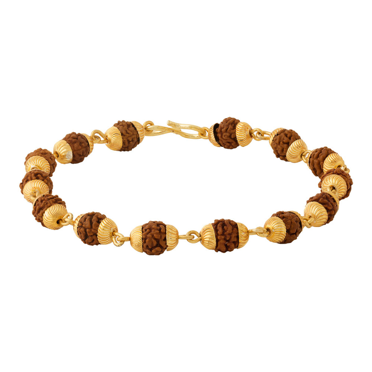 Gold Toned Rudraksha Beaded Bracelet