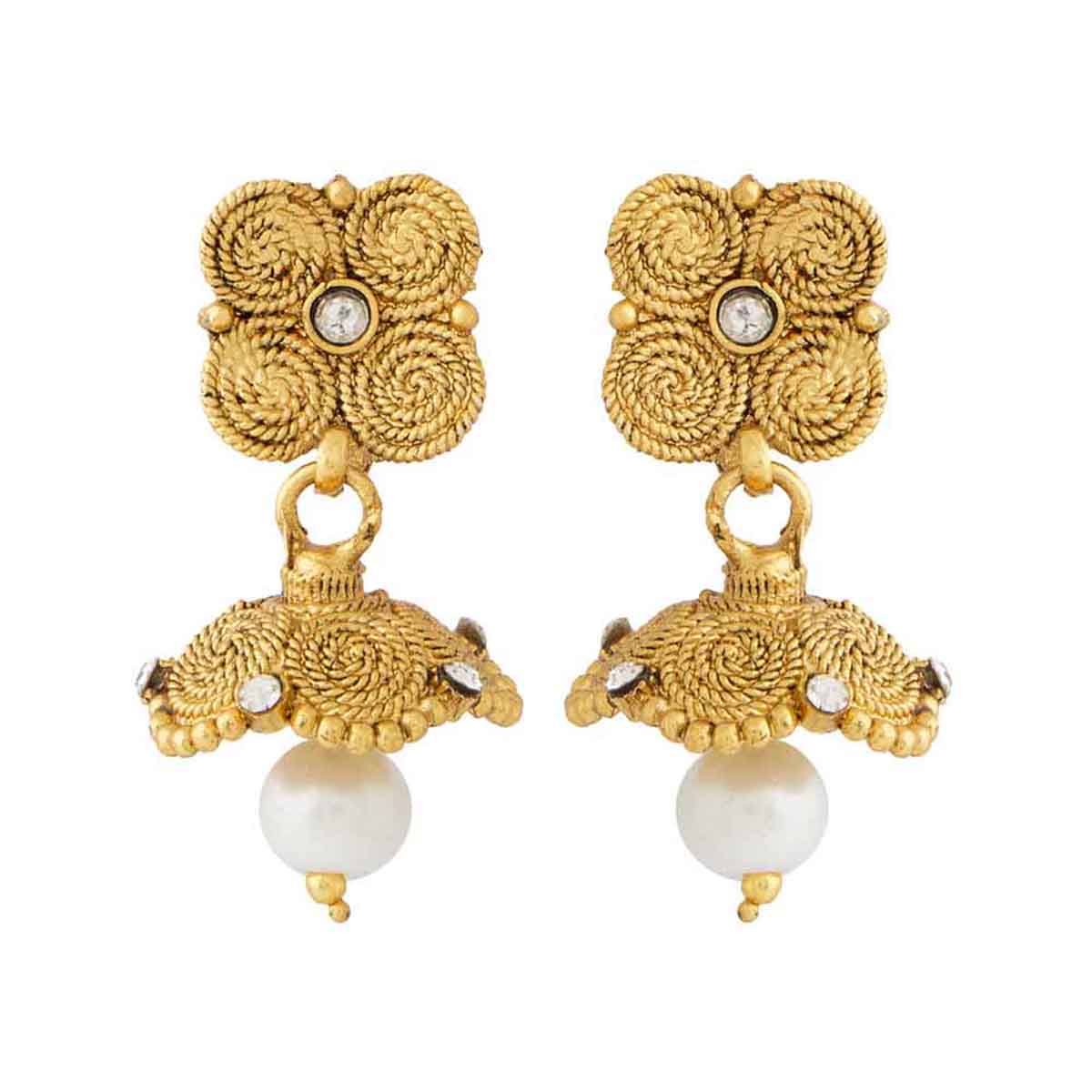 Spiral Design Jhumki Earrings For Women