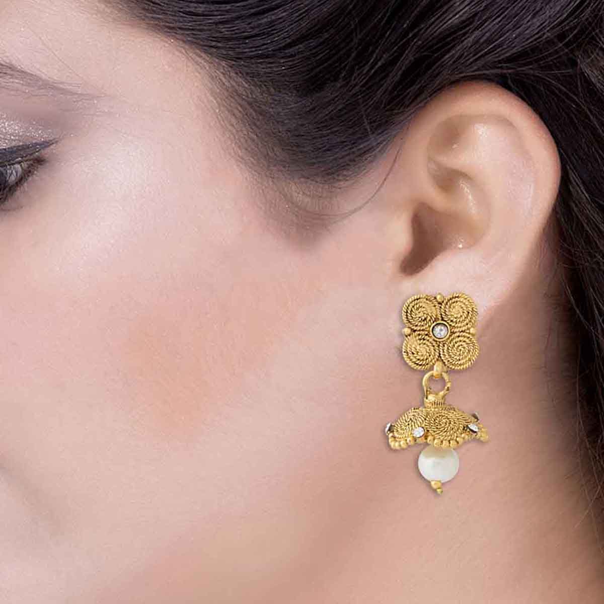 Spiral Design Jhumki Earrings For Women