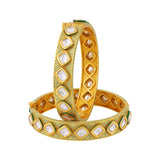 Kundan Stanza Gemstones Embellished Bangles