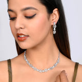 Sparkling Elegance Rectangle Cut CZ Geometric Jewellery Set