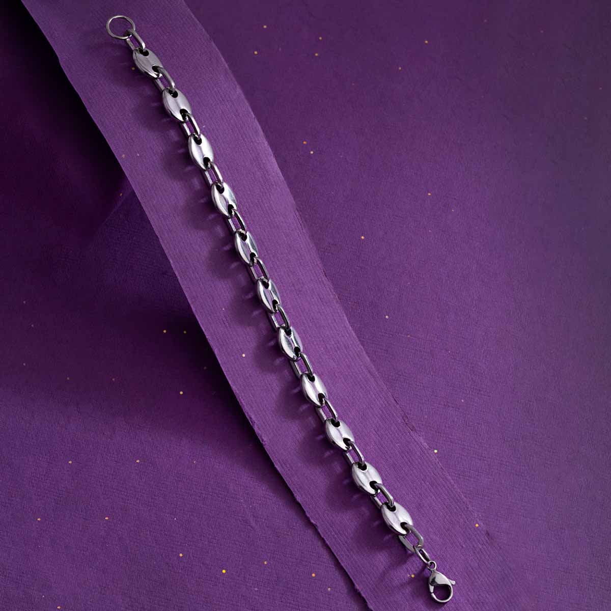 Silver Plated Link Bracelet for Men