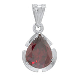 Red Stone Studded Dew Pendant Without Chain