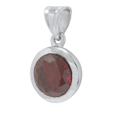 Red stone embellished dazzling pendant without chain