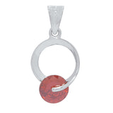 Gleaming Red stone adorned pendant without chain