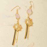 Temple Inspired Earrings With Faux Stone Embellishment