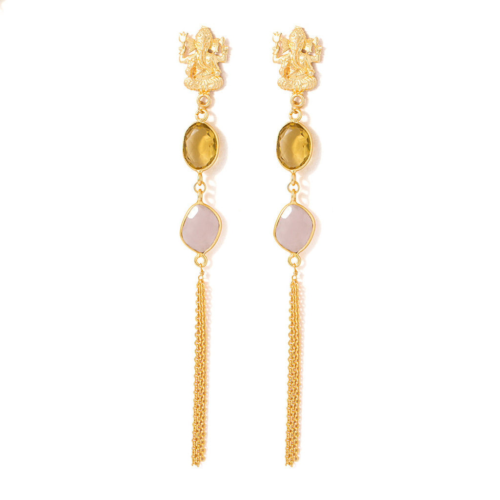 Unique Golden Dangler Earrings – VOYLLA