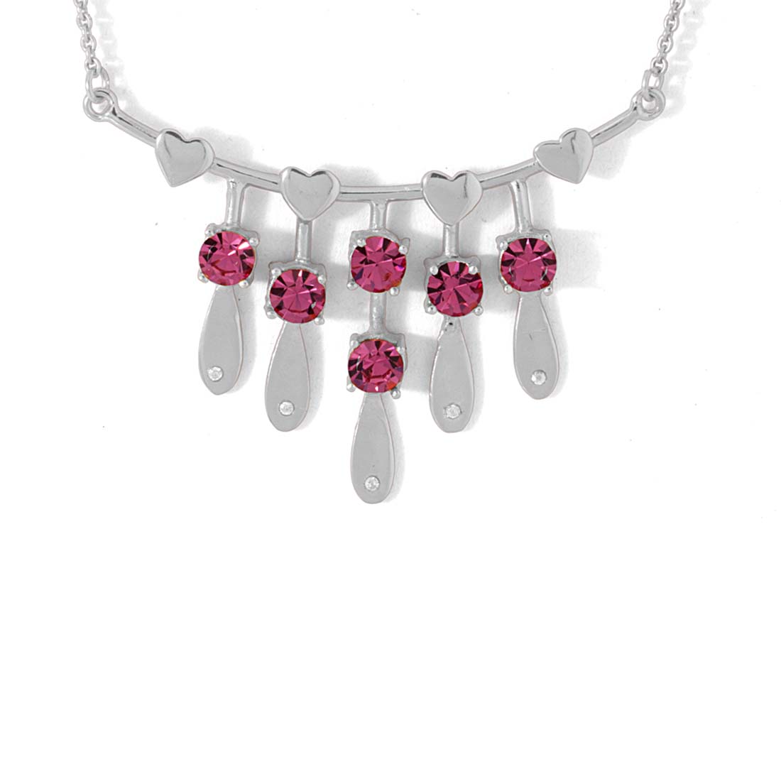 Flamboyant Necklace Made With Pink Swarovski Zirconia