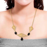 Black Stone Studded Modern Necklace