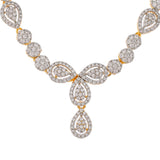 Cz Elegance Gold Plated White Tear Drop Bead Necklace Set