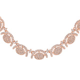 Cz Elegance Rose Plated Brass Made Women Necklace Set