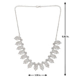 Cz Elegance Silver Plated Leafy Necklace Set