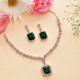 Sparkling Elegance Square Cut Green CZ Jewellery Set